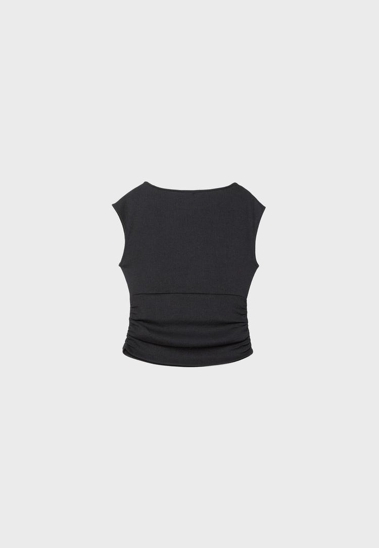 Buruşuk dokulu kısa kollu t-shirt_8