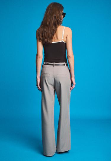 Flowing straight smart trousers with belt — Brown 5
