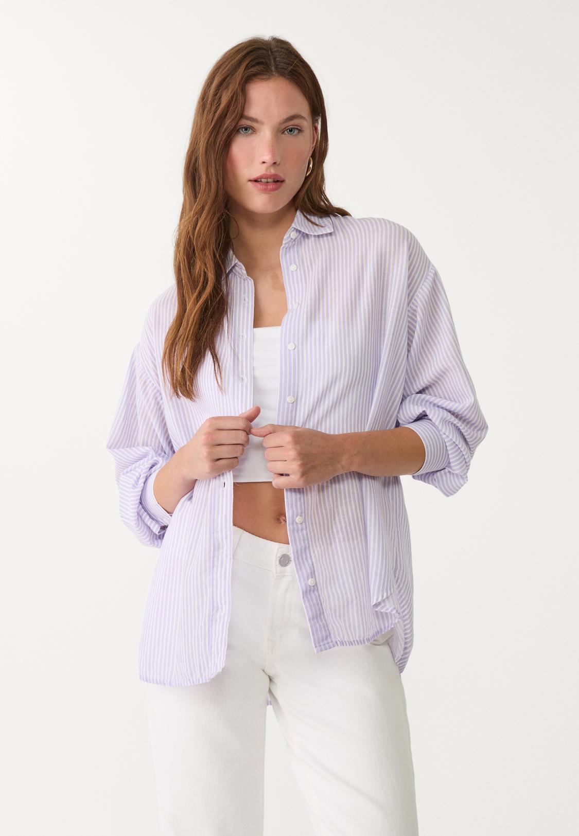 Oversize Stradivarius Mujer Camisas Y Camisetas Camisas Estampadas