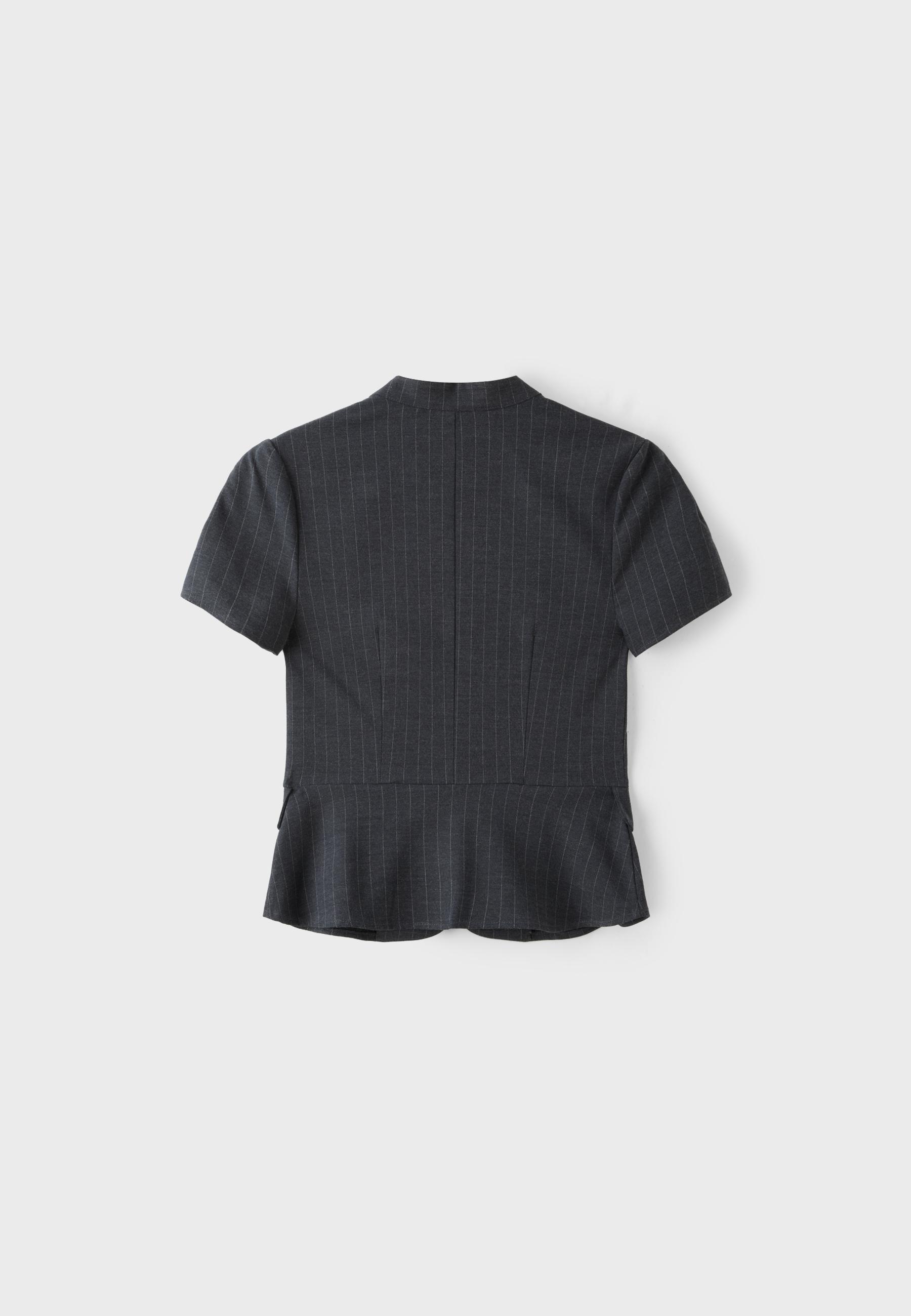 Fitted short sleeve shirt — Dark grey