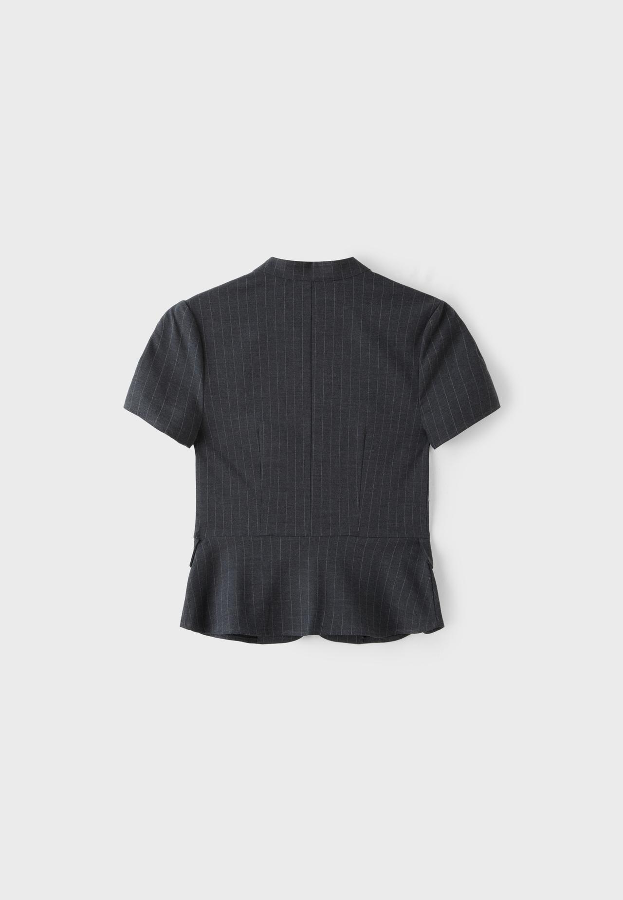 Fitted short sleeve shirt — Dark grey
