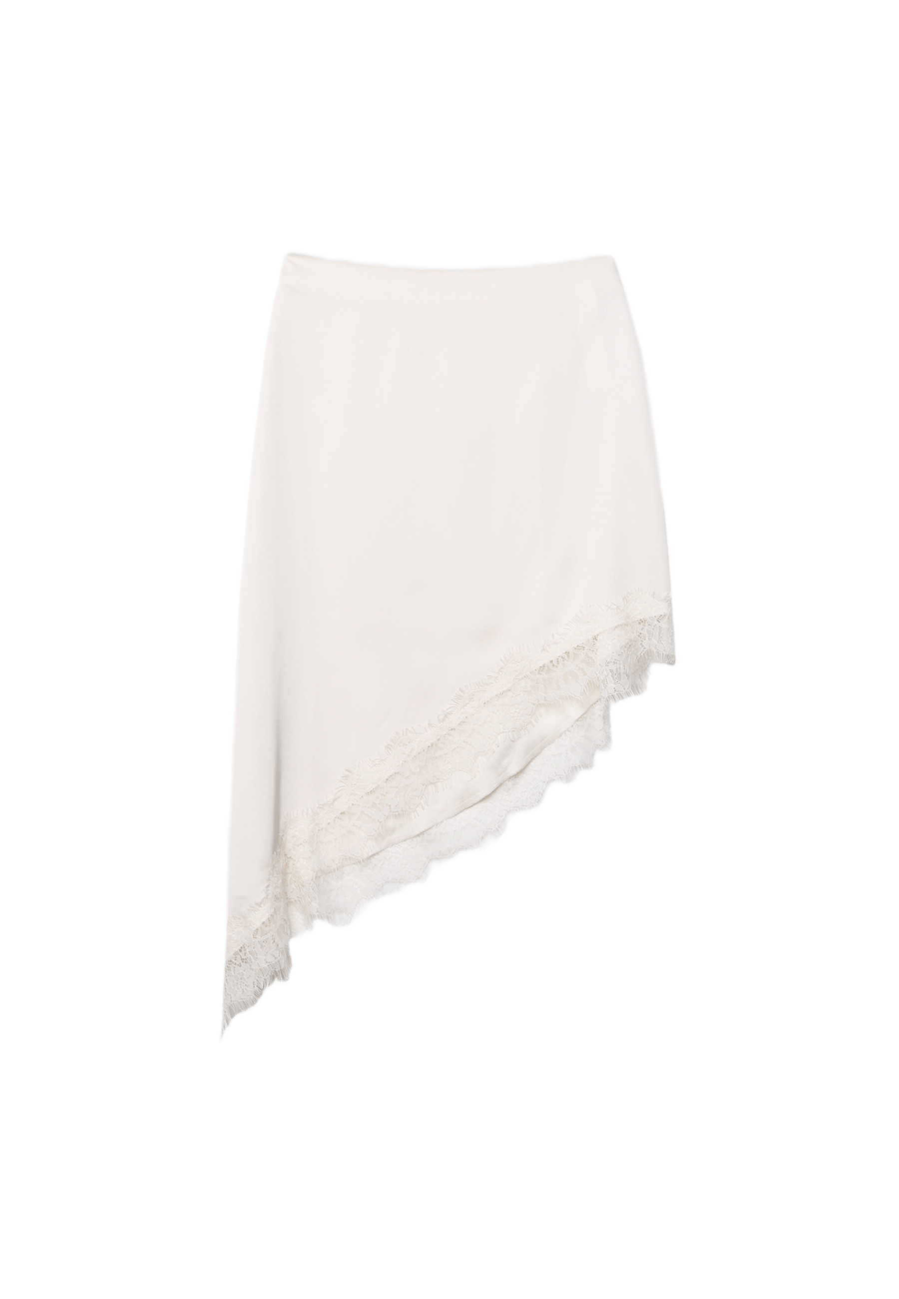 Sateen asymmetric skirt — Ecru