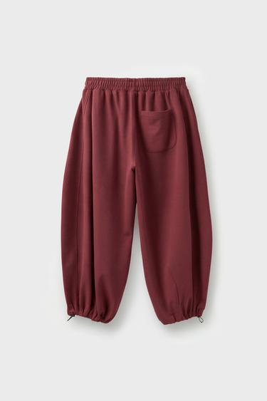 Balloon jogger trousers with stoppers — Dark red 8