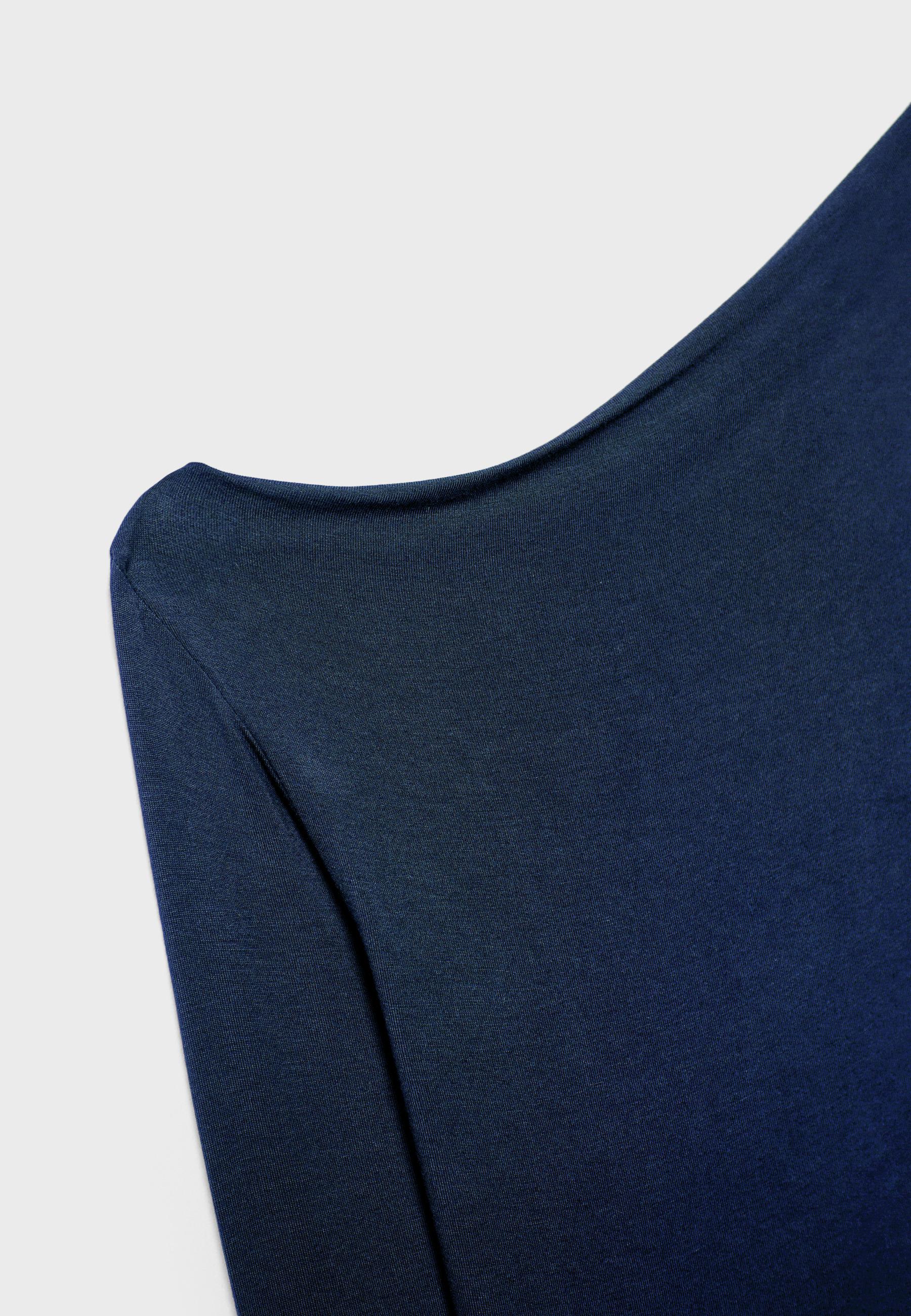 Asymmetrical neckline top — Navy blue