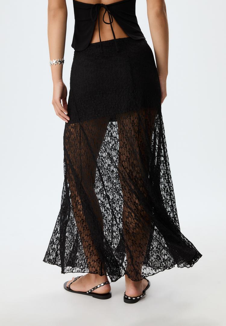 falda midi encaje