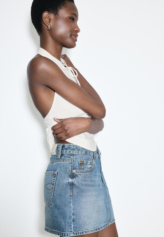 D60 Mini denim etek - Görsel 3