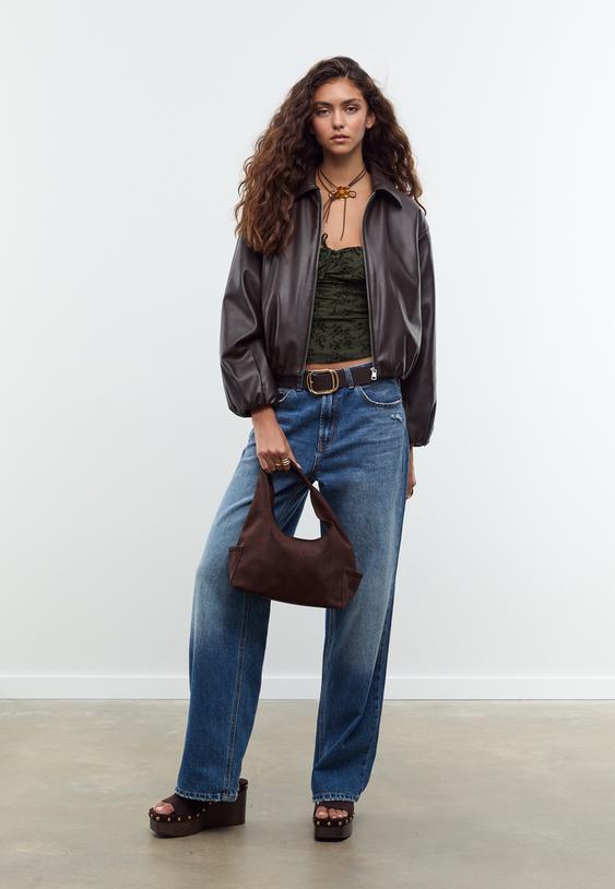 top met bandjes en print