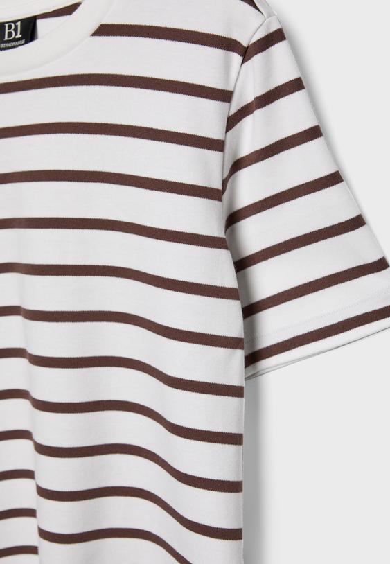 Çizgili, heavy weight, regular fit basic tişört - Görsel 21