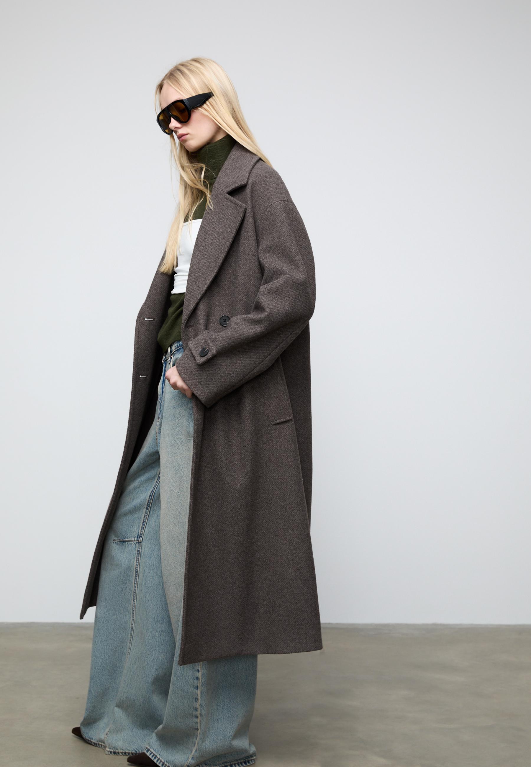 Long oversize coat — Brown