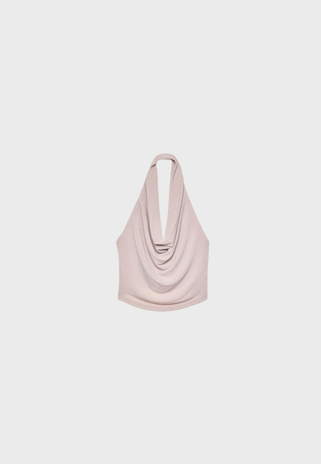 Glanzende halter top
