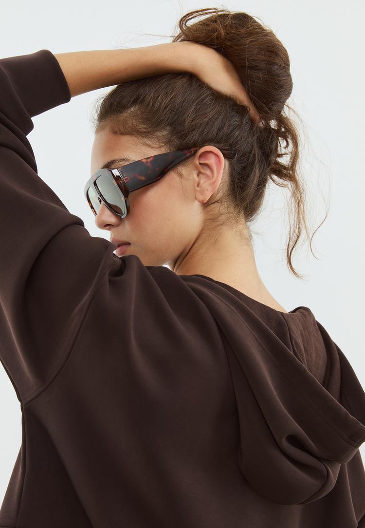 soft touch sweater met rits