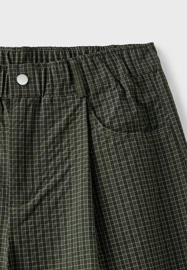 Check parachute trousers — Khaki 9