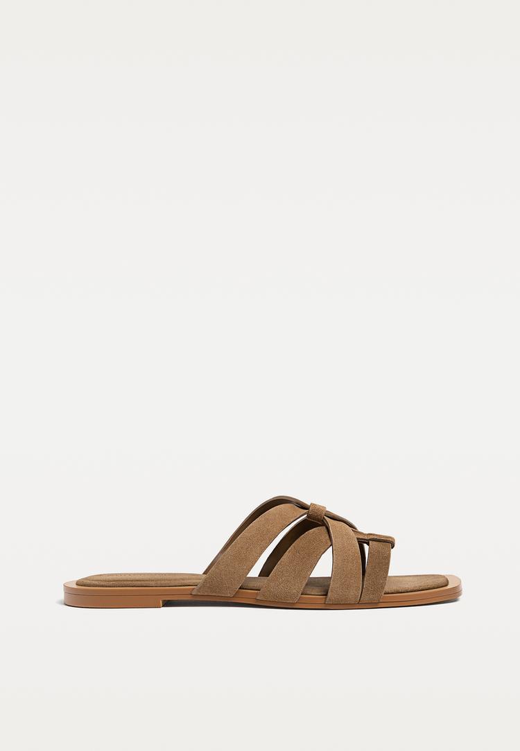 sandalias planas serraje