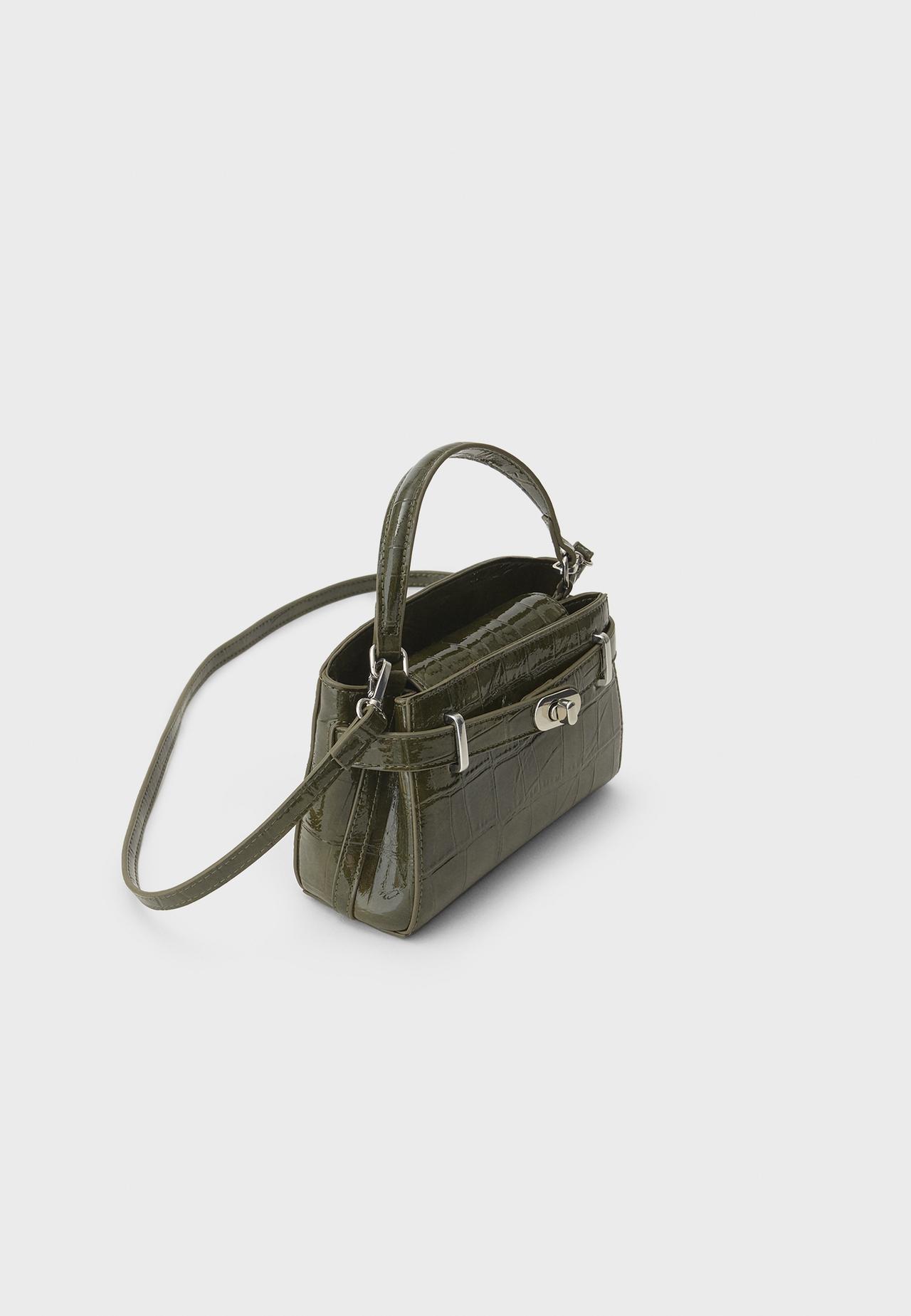 City crossbody bag with coconut effect — Khaki