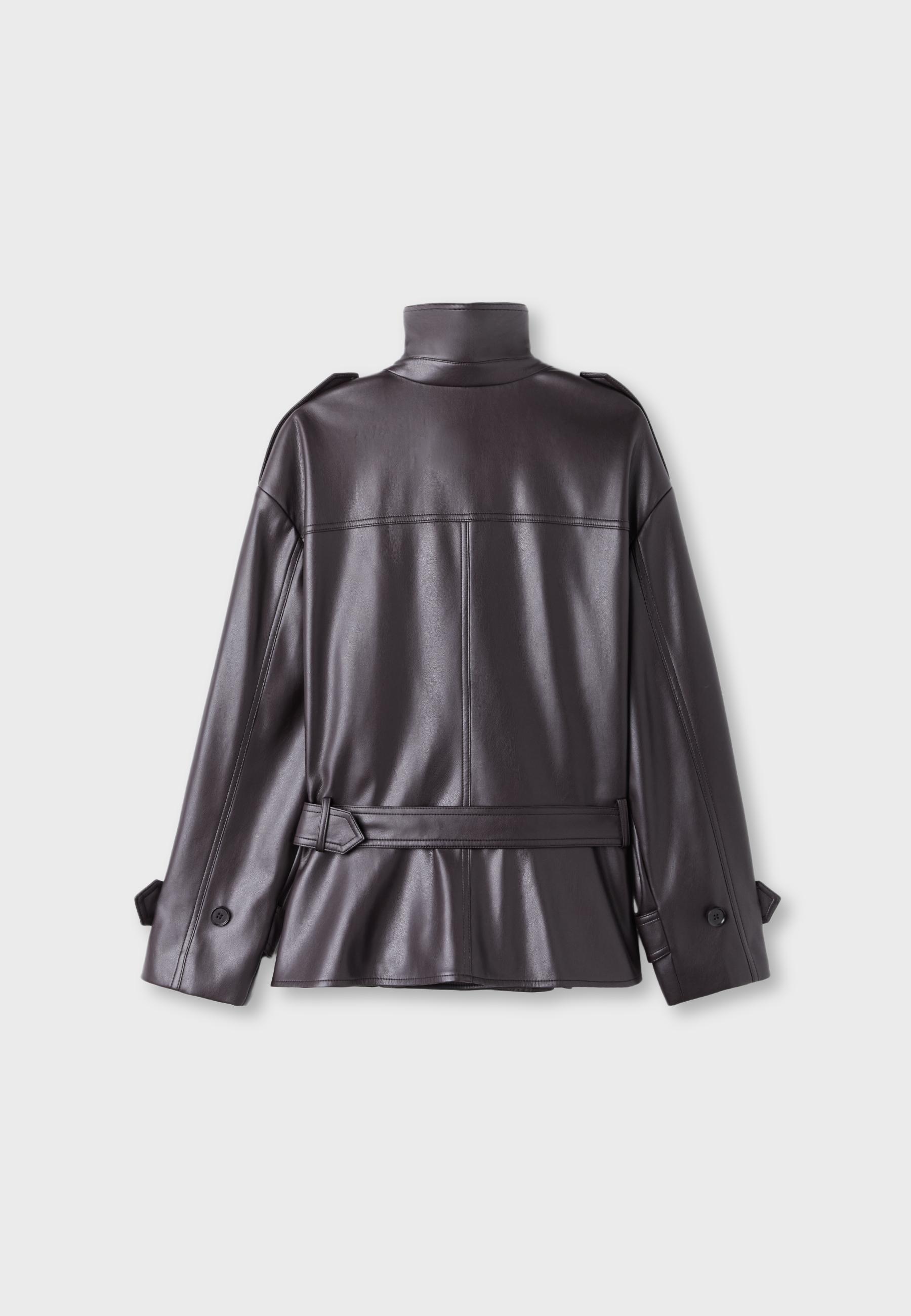Stradivarius Peplum suni deri trençkot görsel 2