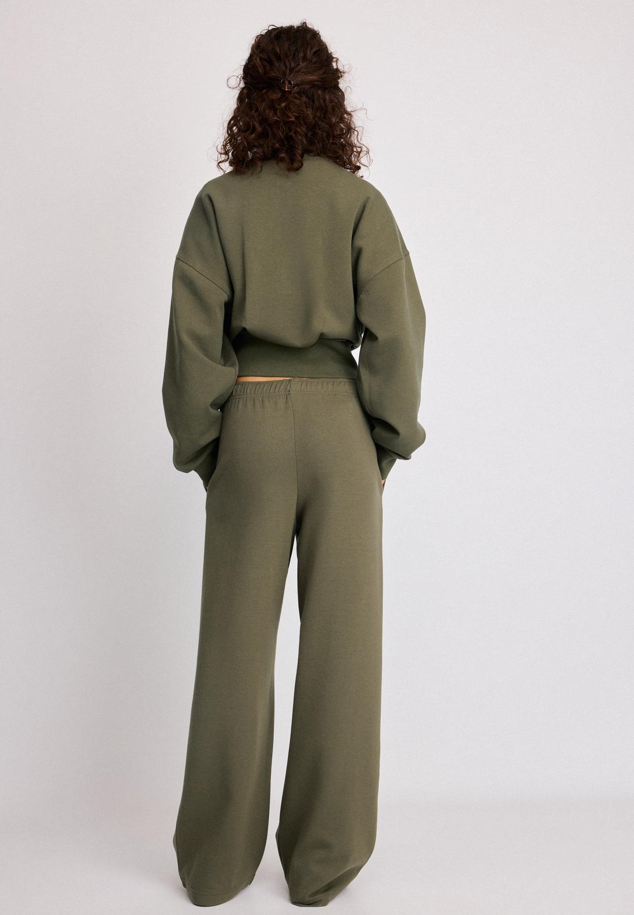 Wide-leg jogger trousers — Khaki