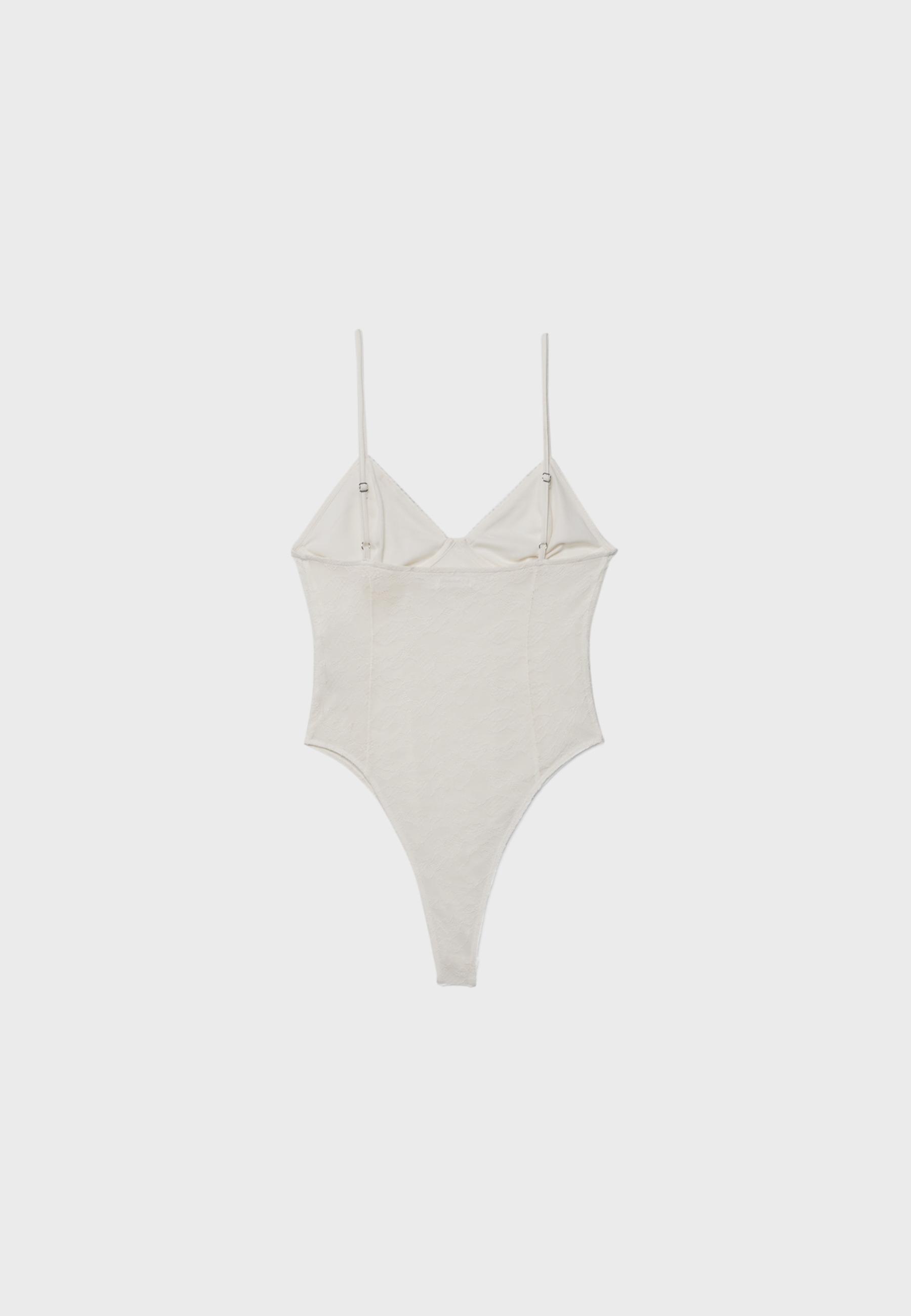 Lace strap bodysuit — Vanilla