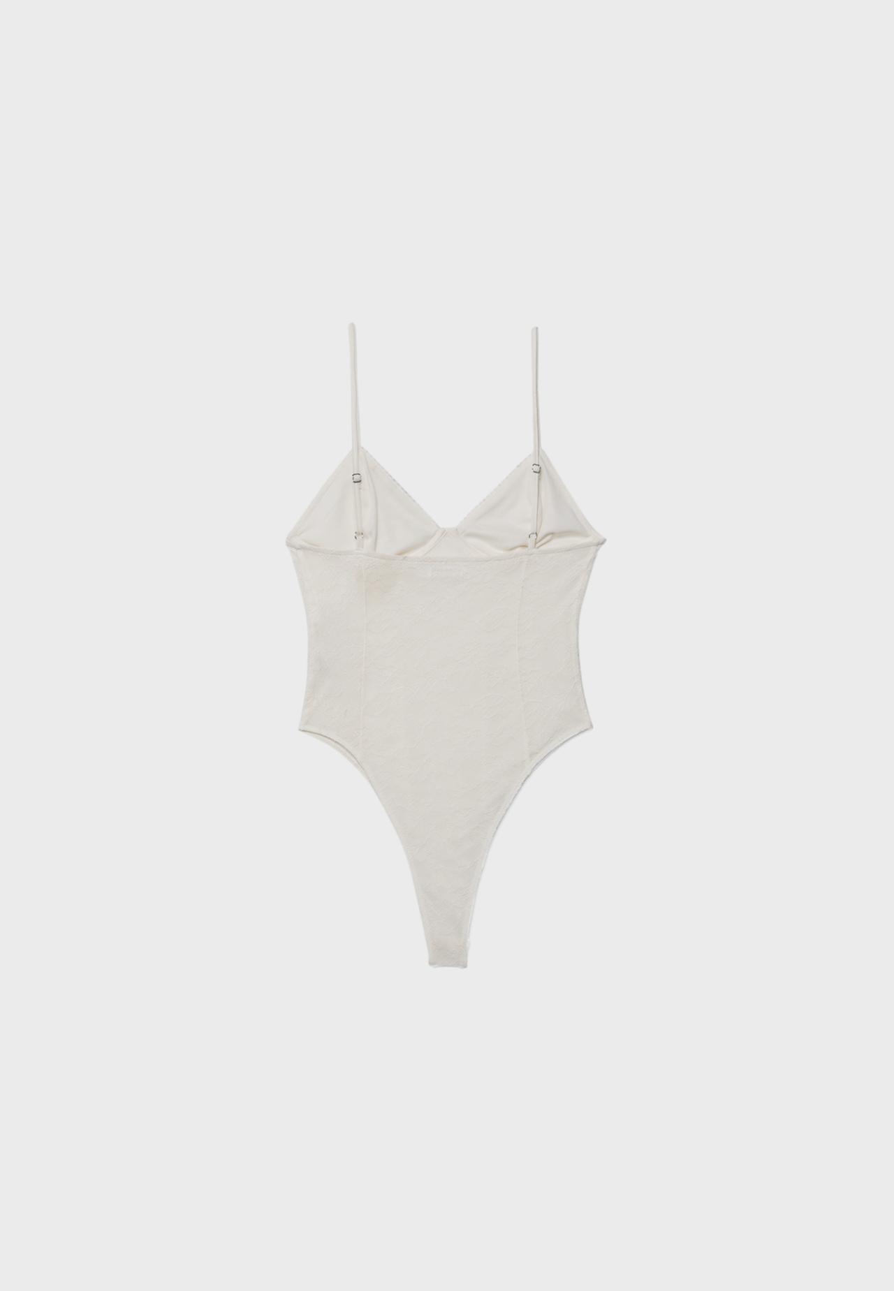 Lace strap bodysuit — Vanilla