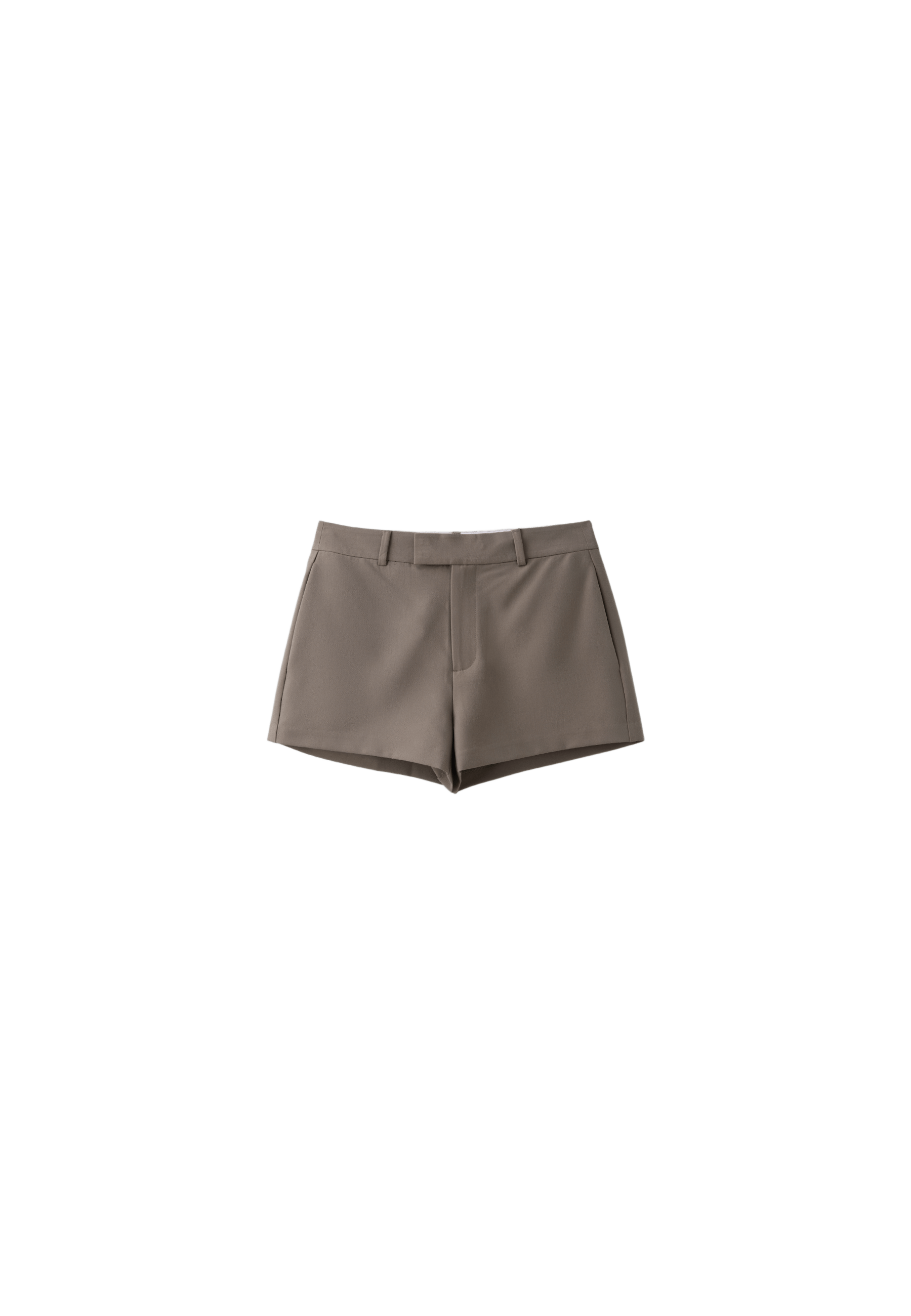 Tailored shorts with belt loops — Brown