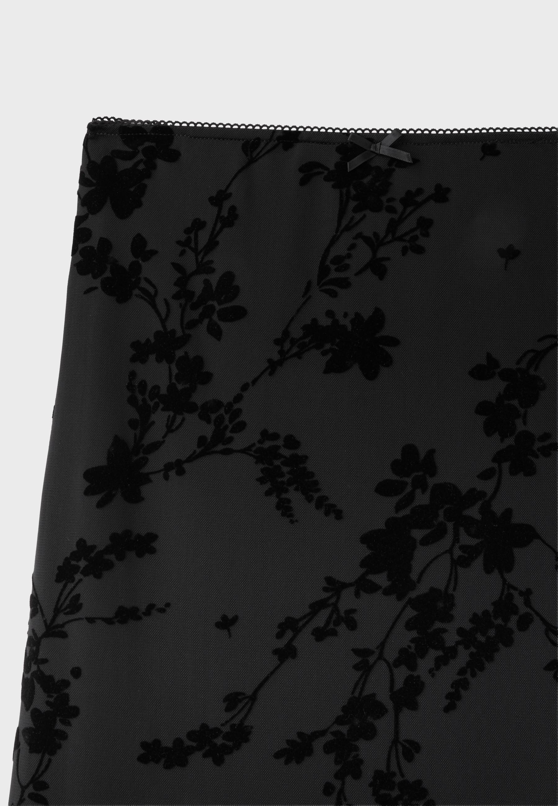 Straight tulle mini skirt — Black
