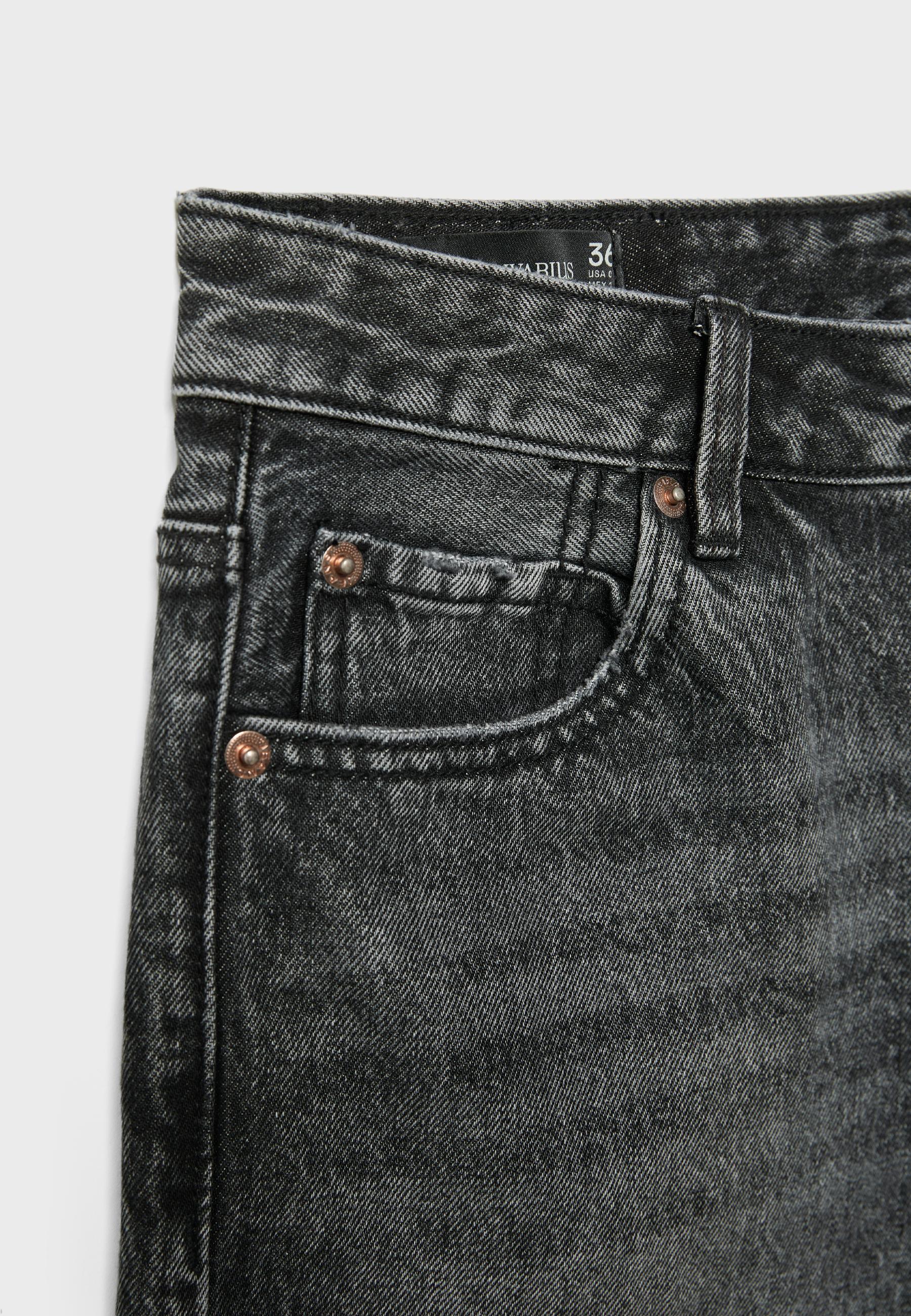 Baggy denim Bermuda shorts — DARK GREY DENIM WASH