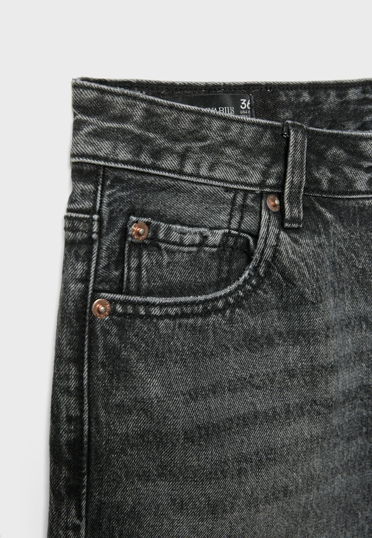 Baggy denim Bermuda shorts — DARK GREY DENIM WASH