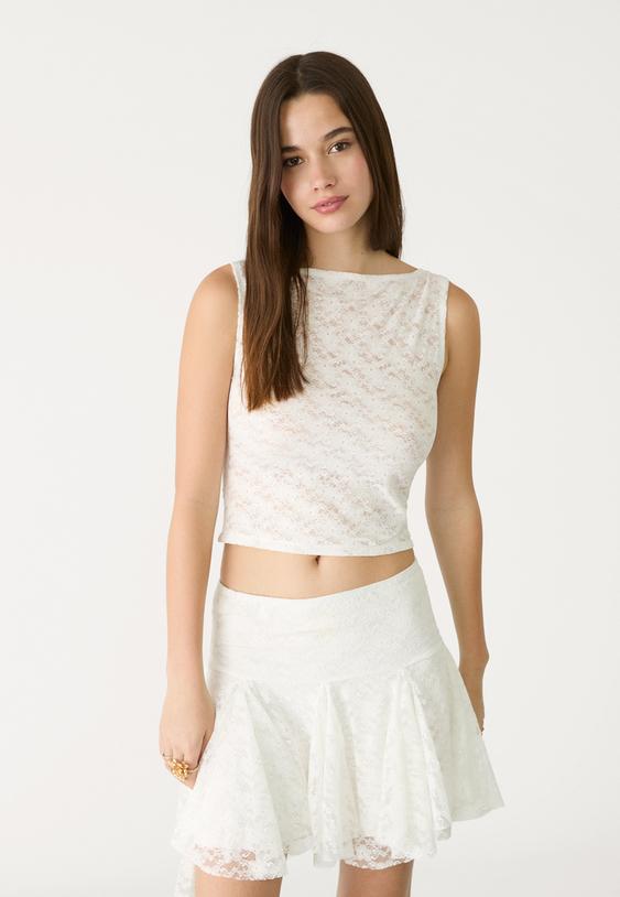 camiseta sin mangas encaje