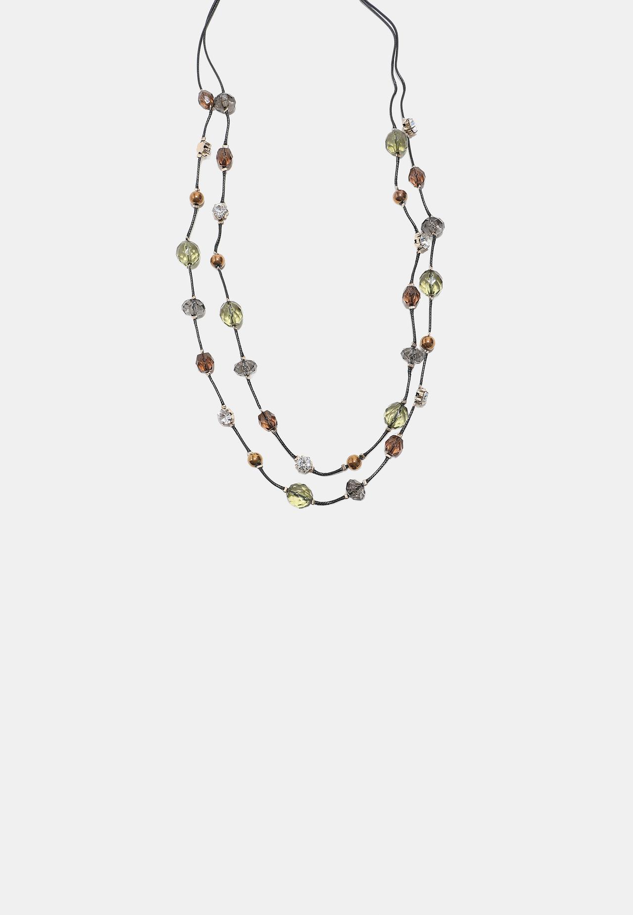 Beaded necklace — Khaki