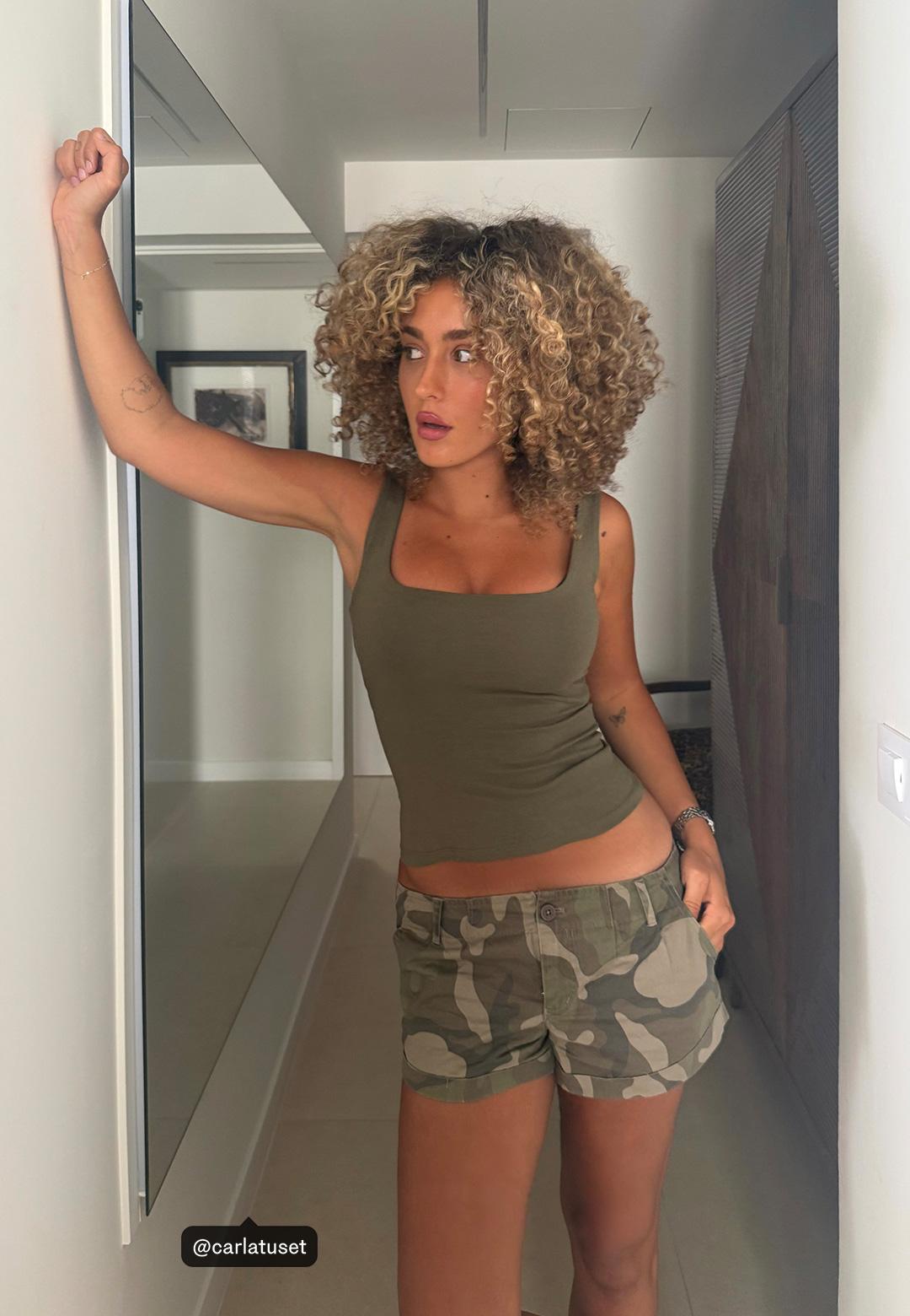 Wide strap top — Khaki