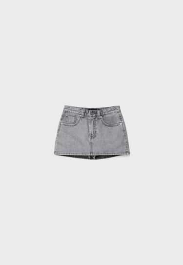 D62 denim skort — LIGHT GREY DENIM WASH 8