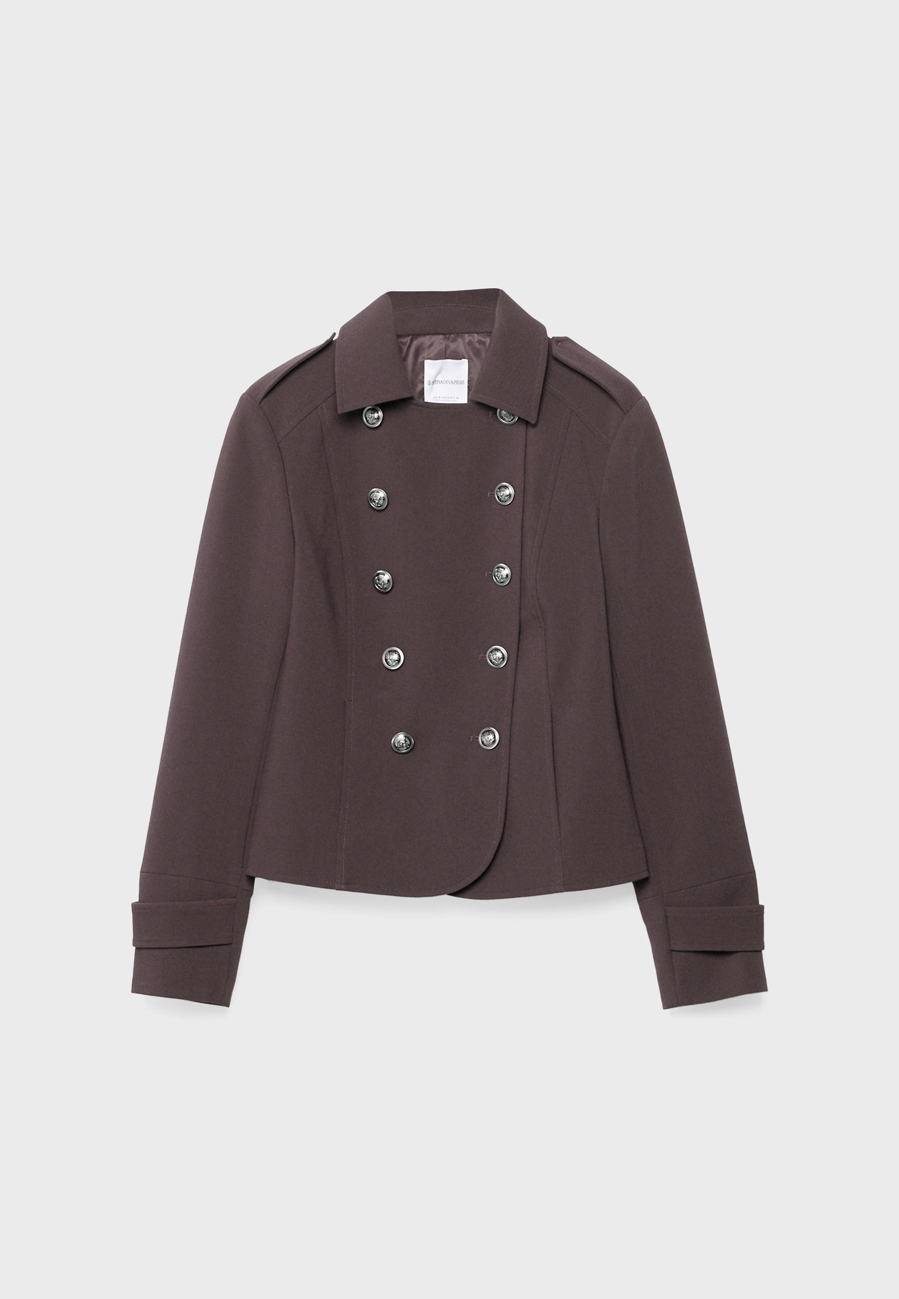 Blazer with engraved buttons — Brown
