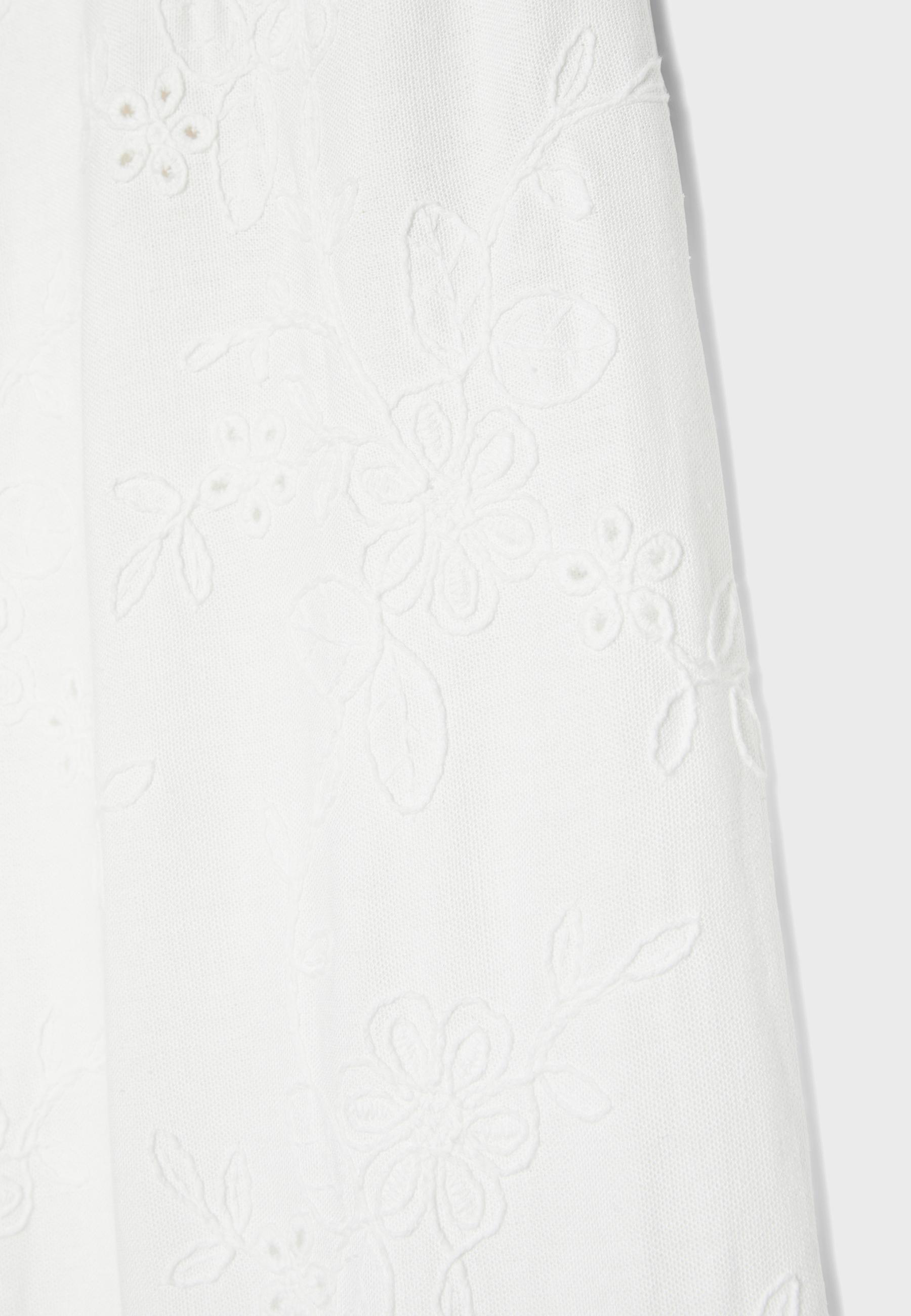 Embroidered straight-leg trousers — Ecru