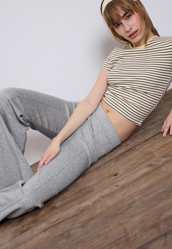 yumusak dokulu dikis detayl can paca pantolon