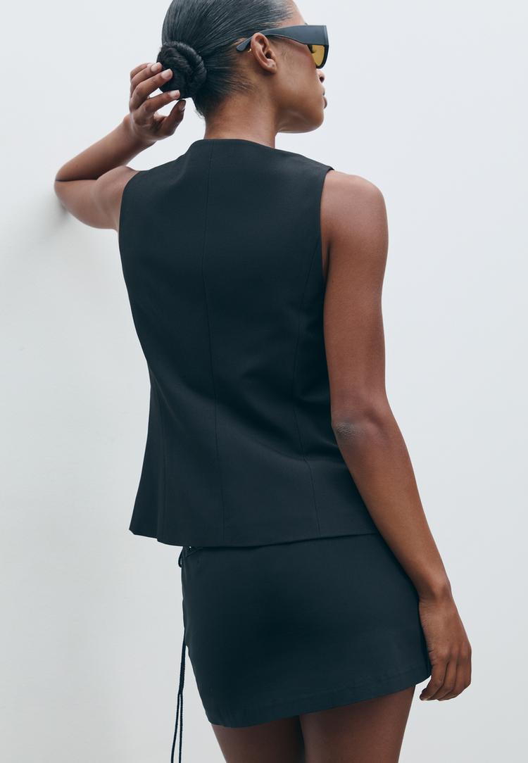 veste sans manches regular boutons