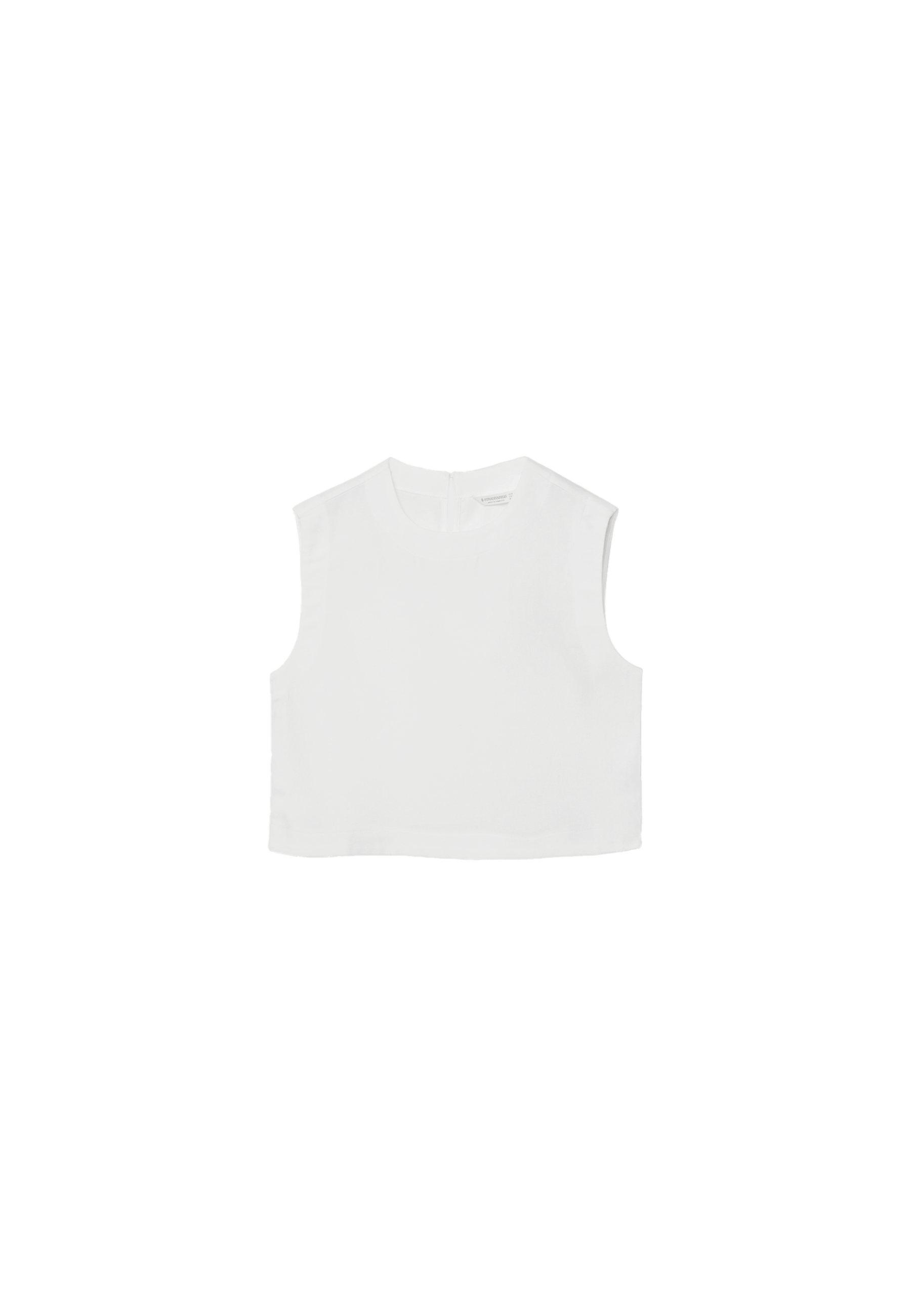 Linen effect racerback top — White