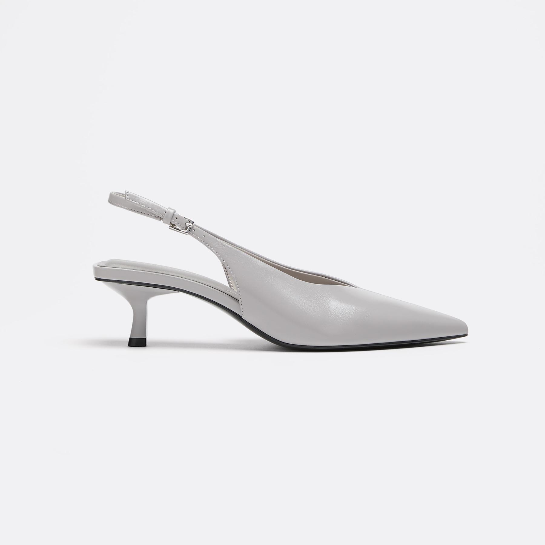 V-neck heeled shoes — GREY