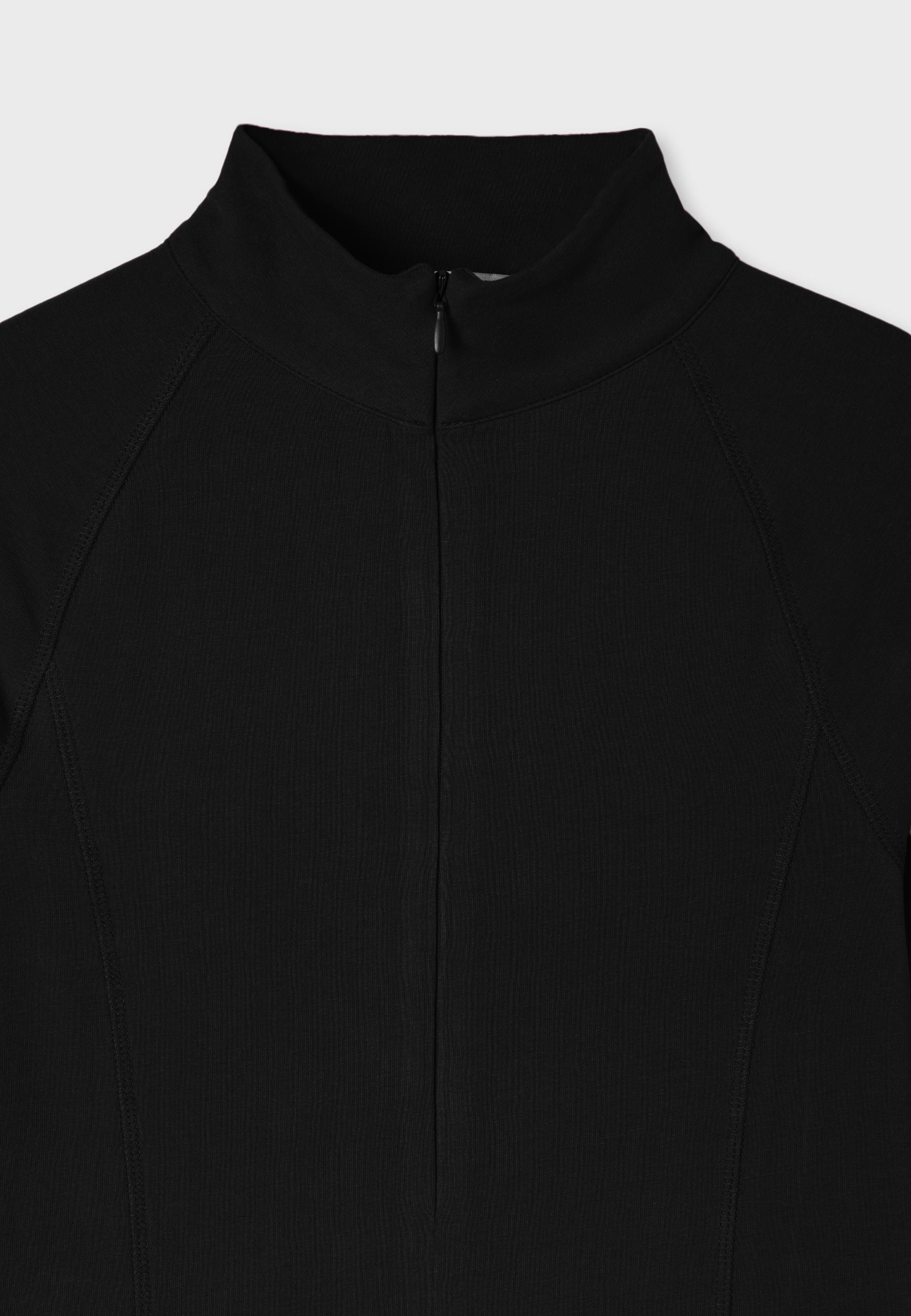 Long sleeve quarter-zip running top — Black