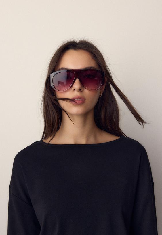 t shirt de manga comprida com decote barco e faixa