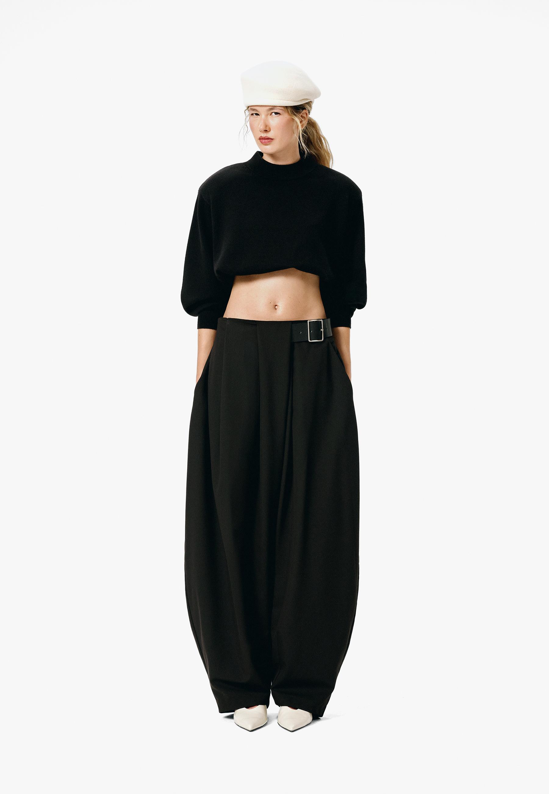 Stradivarius Tokalı şalvar pantolon görsel 7