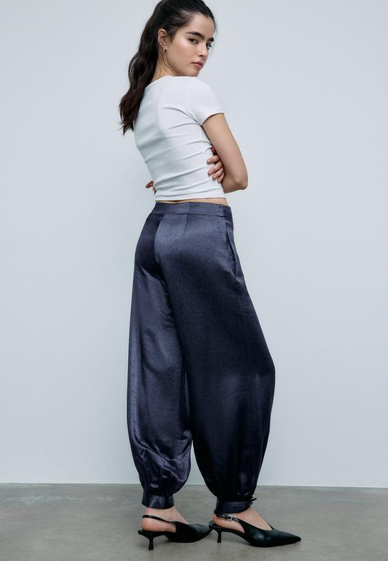 calcas balao acetinadas de vestir