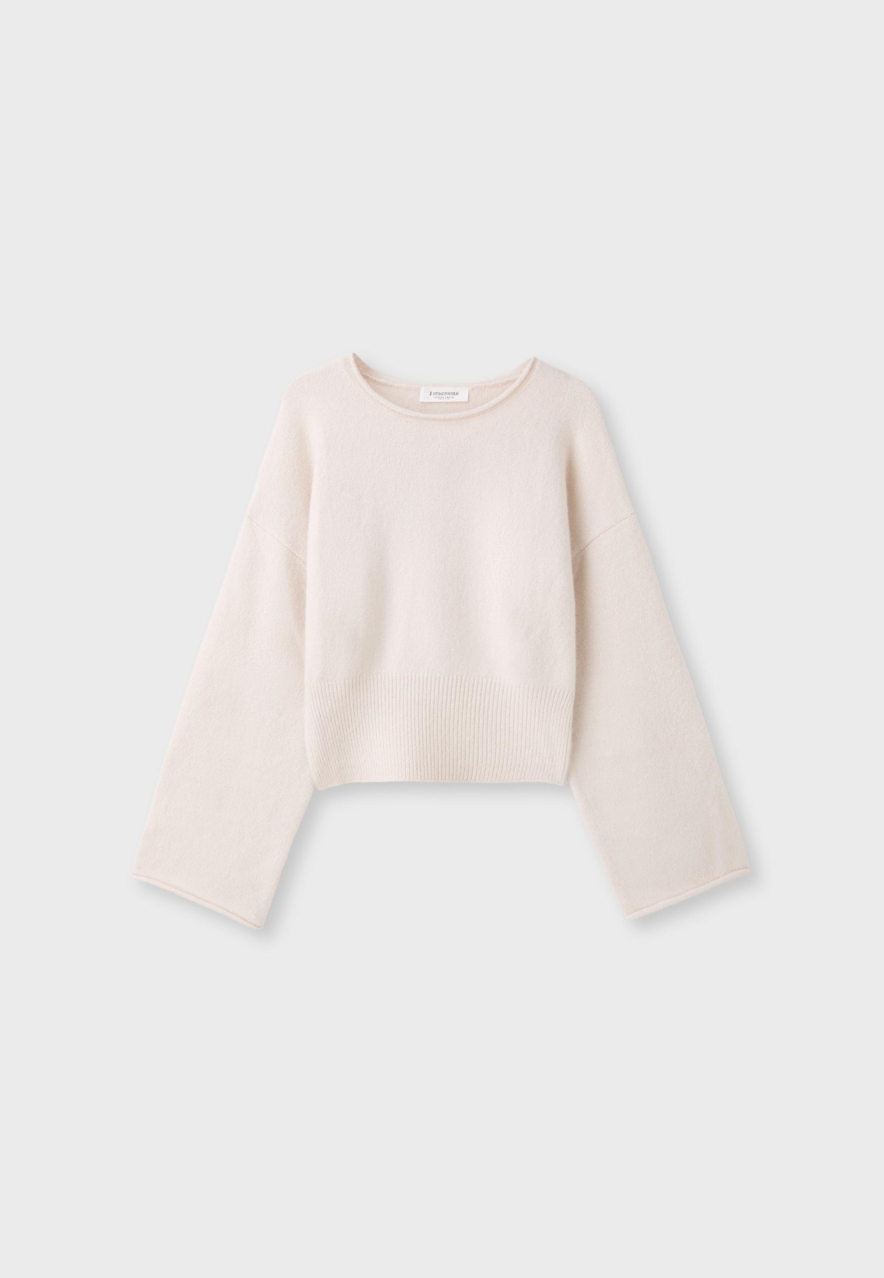 Soft knit waistband jumper — Stone