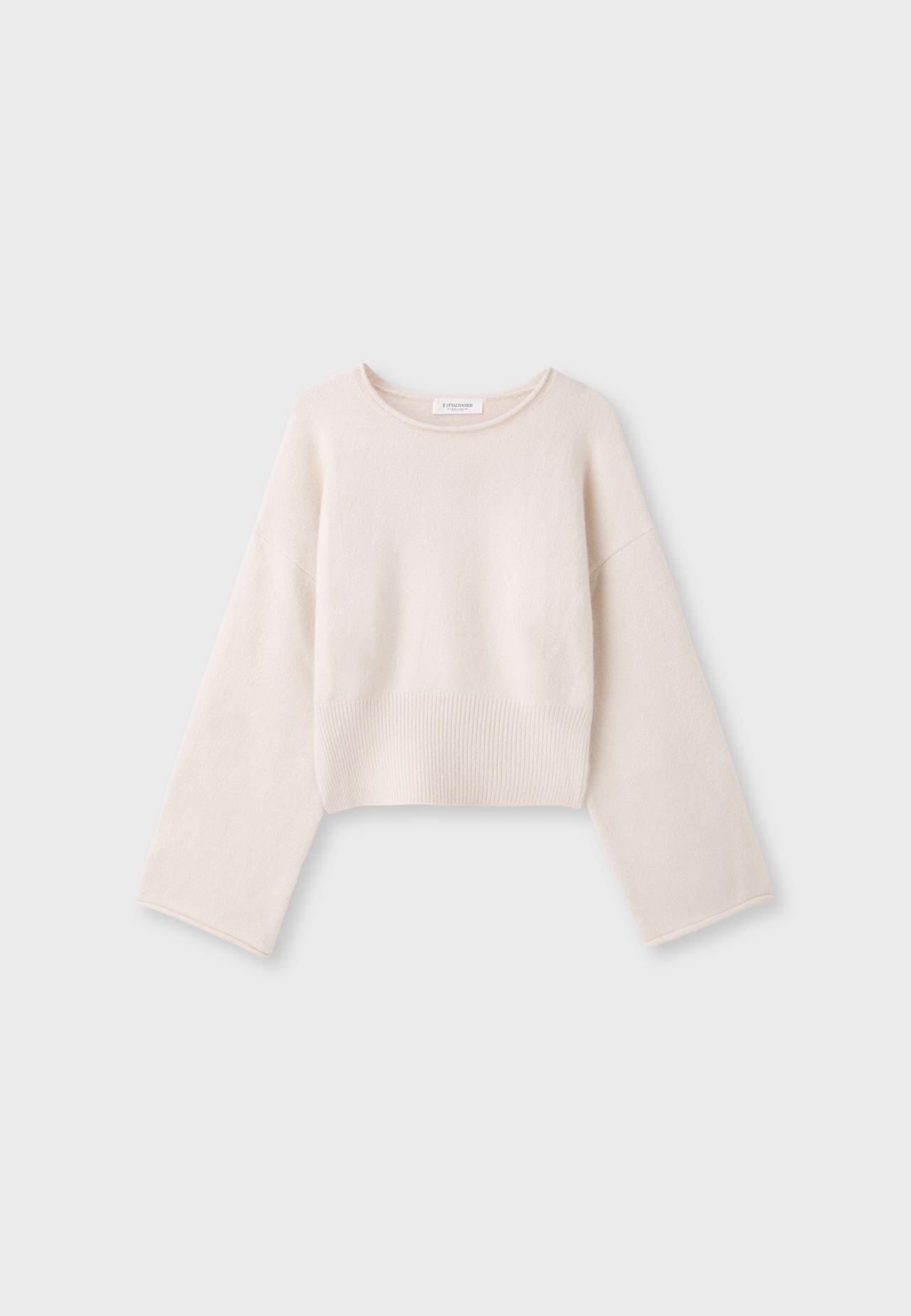 Soft knit sash-detail jumper — Stone