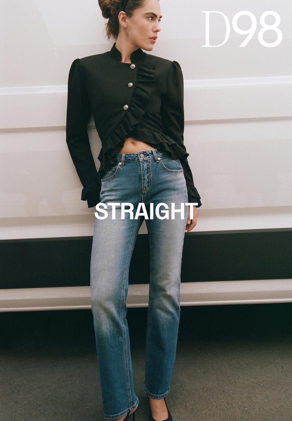 D98 straight-leg vintage effect jeans
