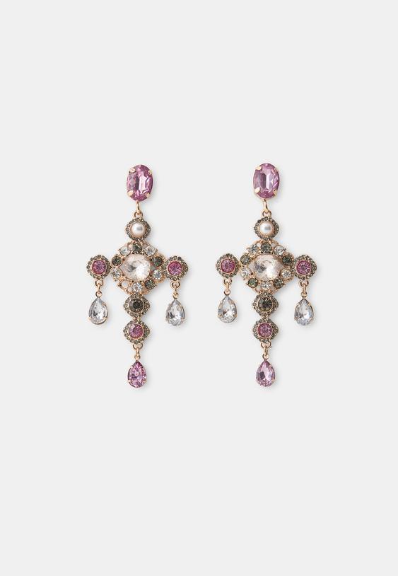 jewelled cross earrings