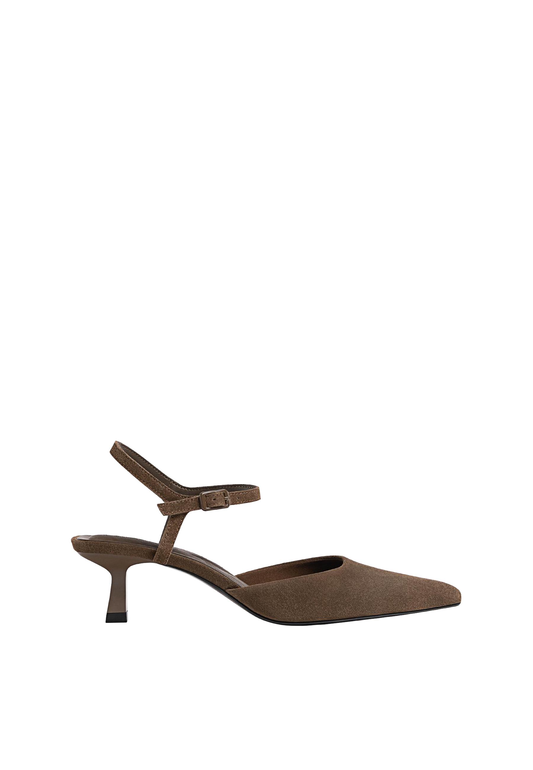 Kitten heel leather shoes — BROWN