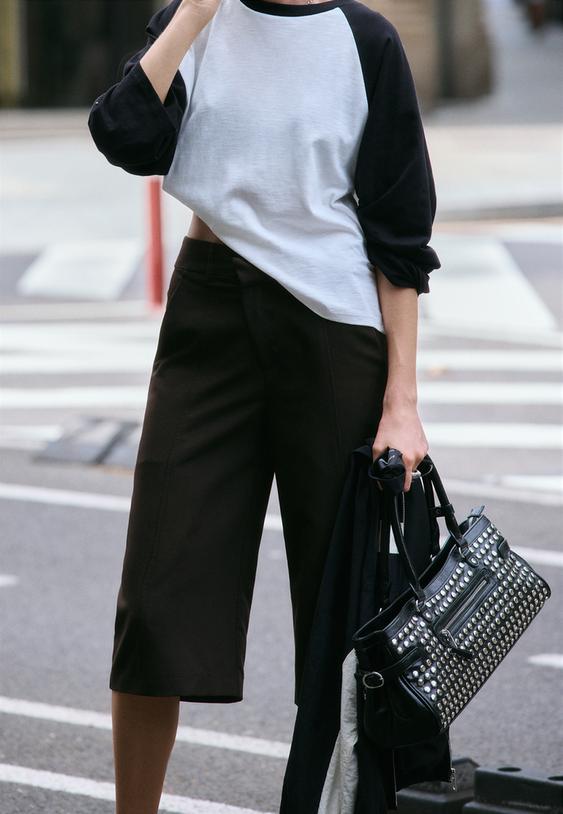 crossedwaist smart bermuda shorts