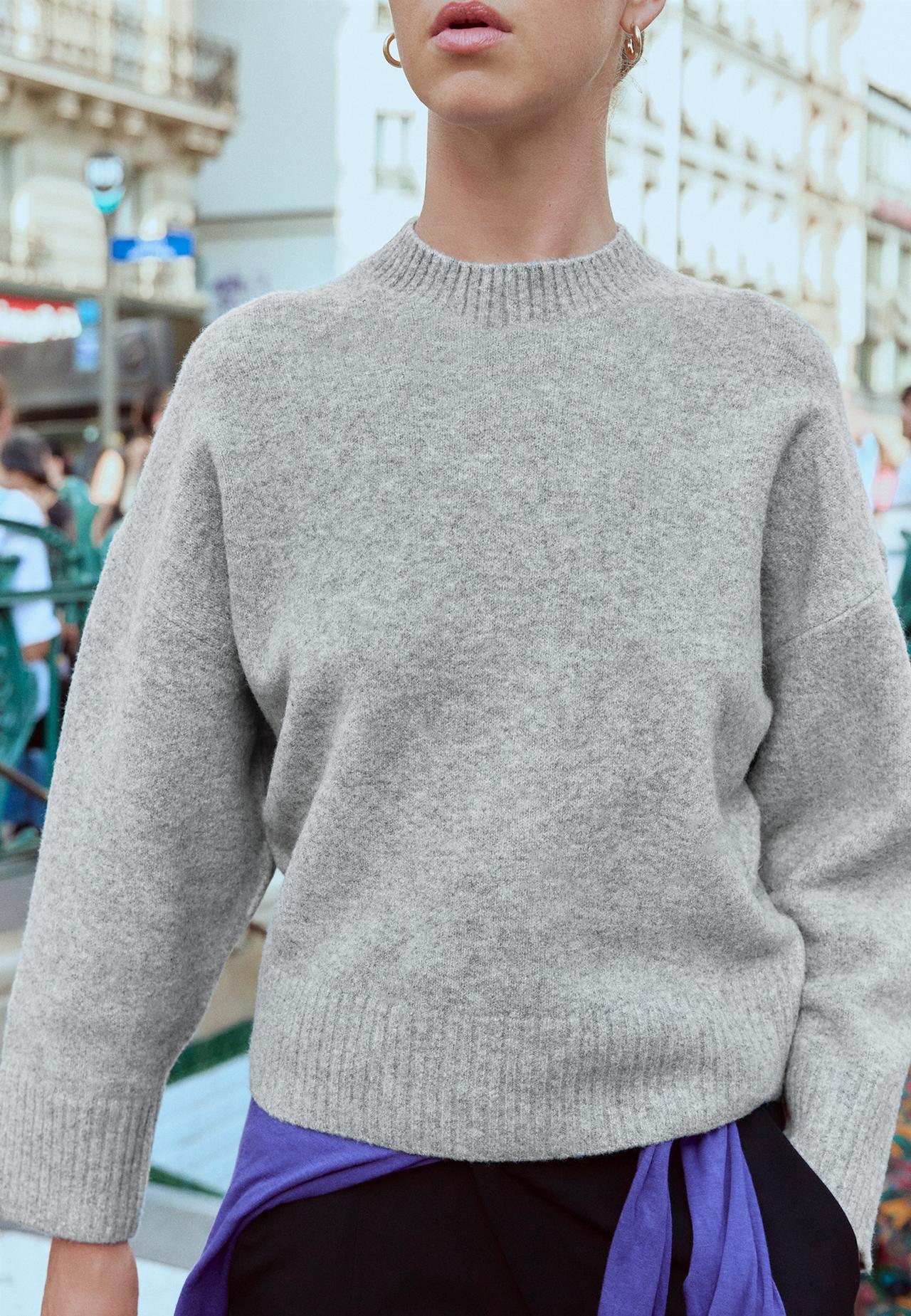Soft-touch basic knit jumper — Dark grey