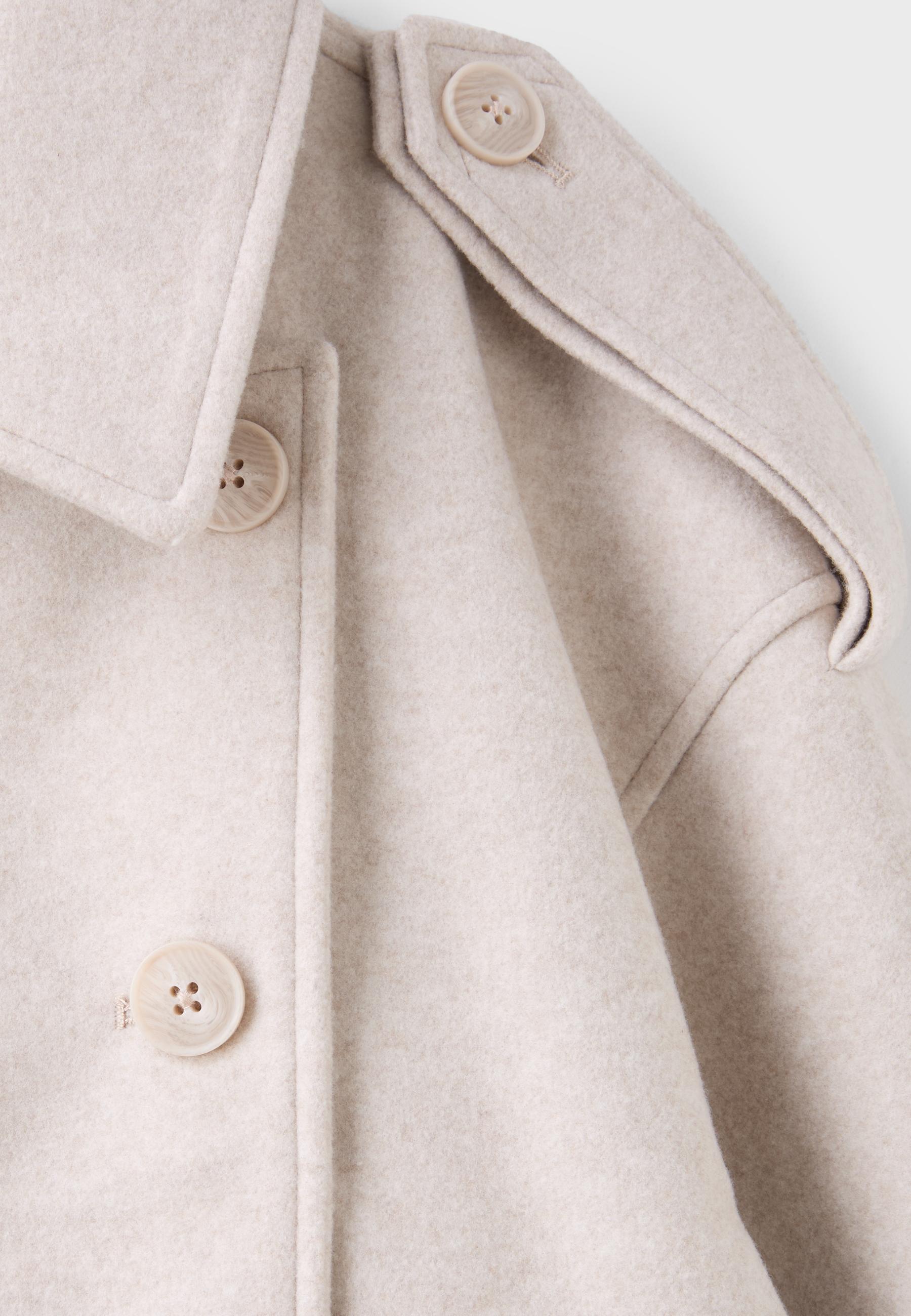 Soft-touch oversize trench coat — Ecru