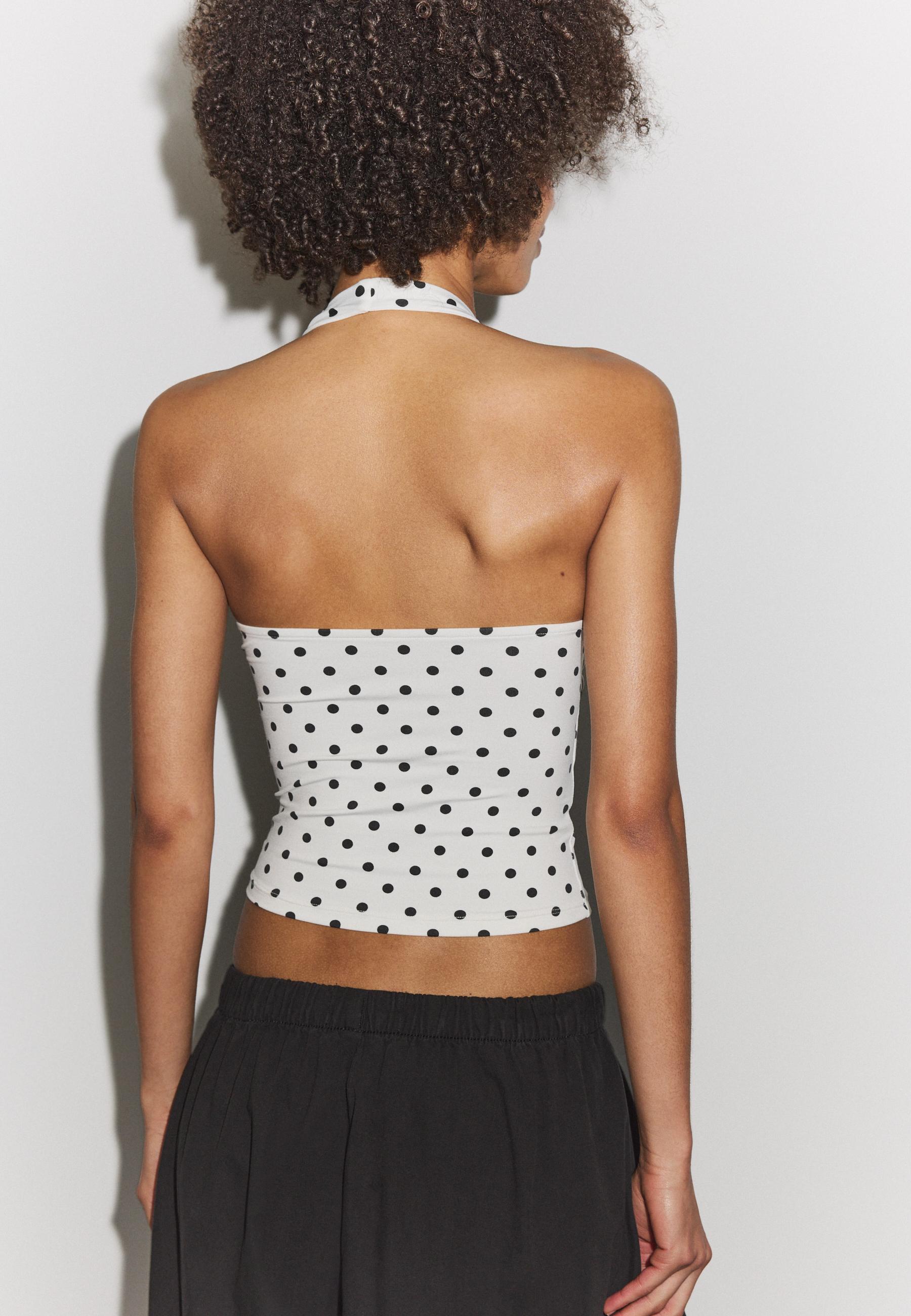 Halter neck T-shirt — GREY DENIM WASH