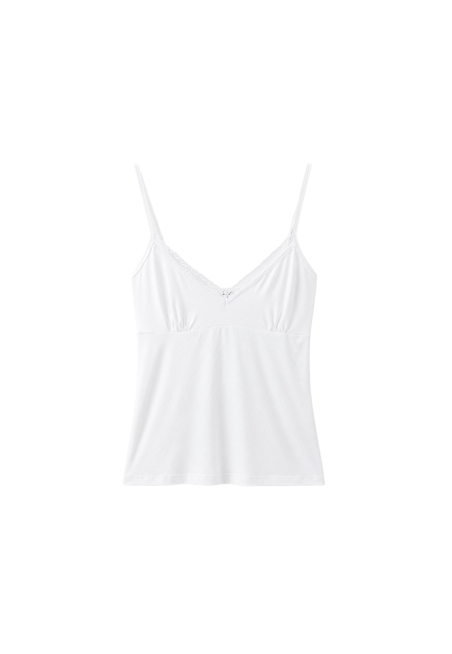 Strappy lace top — Ecru